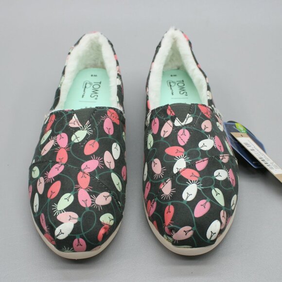 TOMS Ladies 8 Alpargata Glow in the Dark Christmas Tree Lights Shoes - 10017521 - Picture 6 of 10